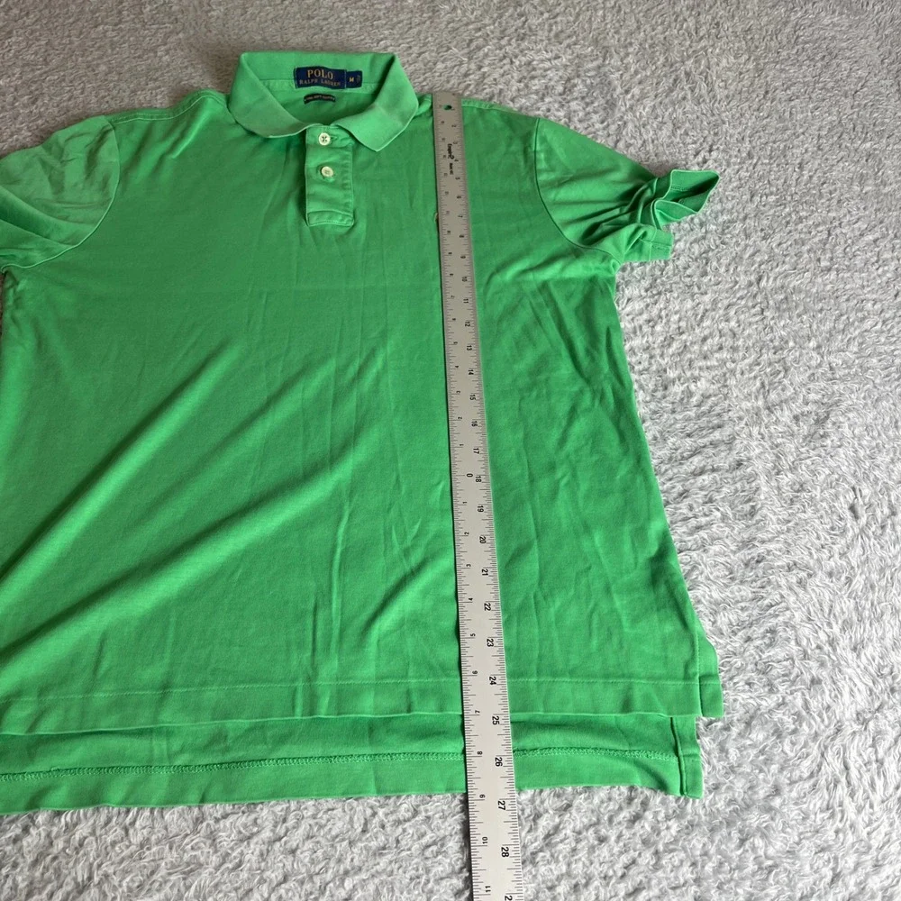 Polo Ralph Lauren Mens Green Pima Soft Touch Cotton Polo Shirt Size M Classic